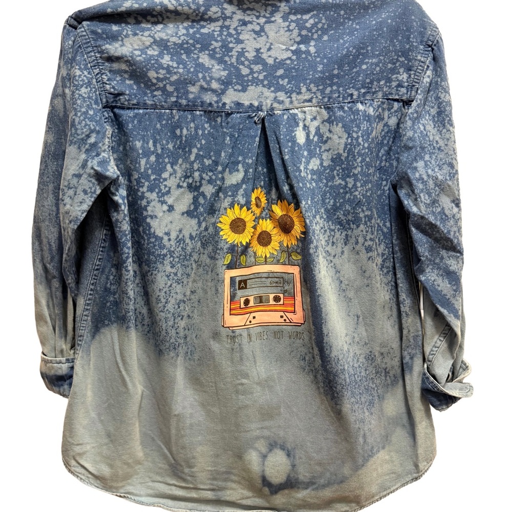 Ruff Hewn Faded Blue Casual Button Down Shirt - Picture 2 of 7